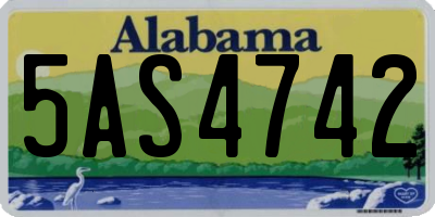 AL license plate 5AS4742
