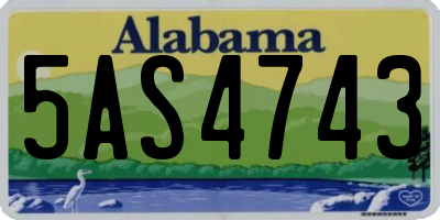 AL license plate 5AS4743
