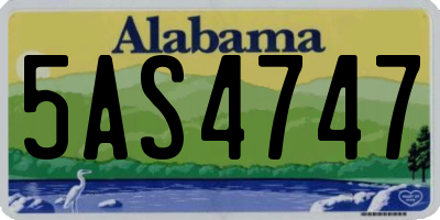 AL license plate 5AS4747