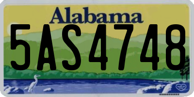 AL license plate 5AS4748