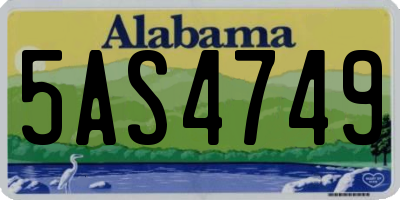 AL license plate 5AS4749
