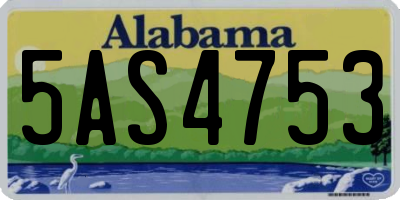 AL license plate 5AS4753
