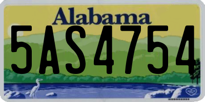 AL license plate 5AS4754
