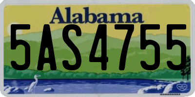 AL license plate 5AS4755