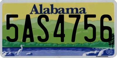 AL license plate 5AS4756