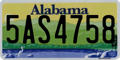 AL license plate 5AS4758
