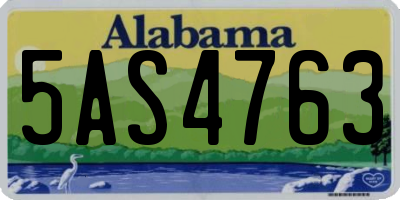 AL license plate 5AS4763