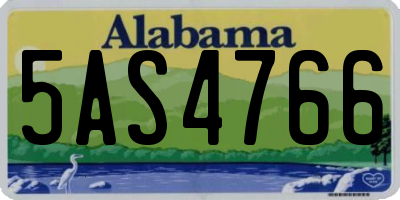 AL license plate 5AS4766