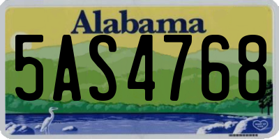 AL license plate 5AS4768