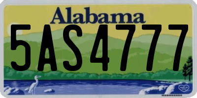 AL license plate 5AS4777