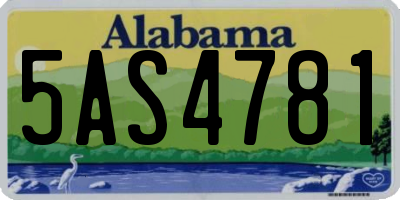 AL license plate 5AS4781