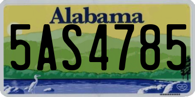 AL license plate 5AS4785
