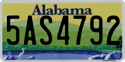AL license plate 5AS4792