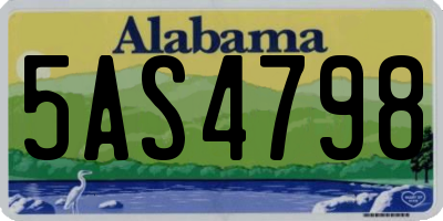AL license plate 5AS4798