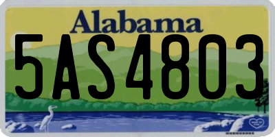 AL license plate 5AS4803