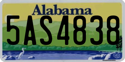 AL license plate 5AS4838
