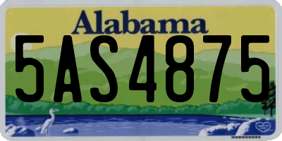 AL license plate 5AS4875
