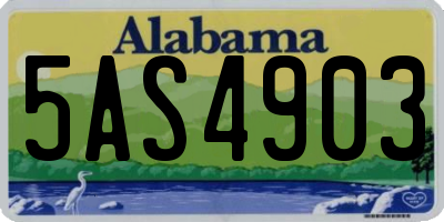 AL license plate 5AS4903