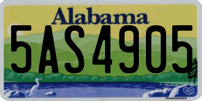 AL license plate 5AS4905