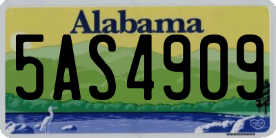AL license plate 5AS4909