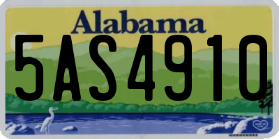 AL license plate 5AS4910