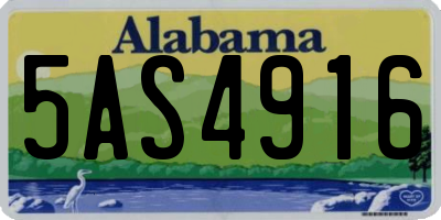 AL license plate 5AS4916