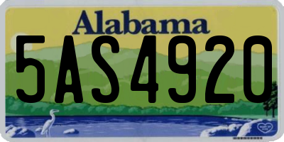 AL license plate 5AS4920