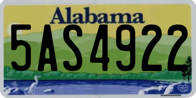 AL license plate 5AS4922