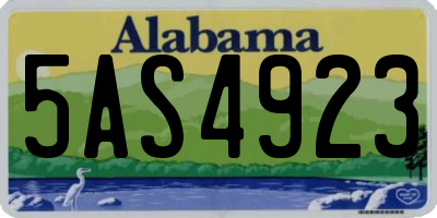 AL license plate 5AS4923