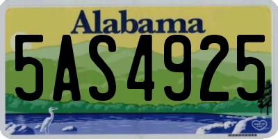 AL license plate 5AS4925