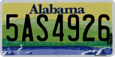 AL license plate 5AS4926