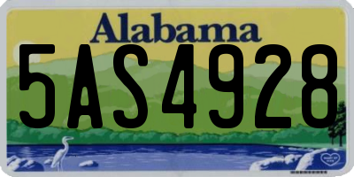 AL license plate 5AS4928