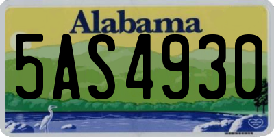 AL license plate 5AS4930