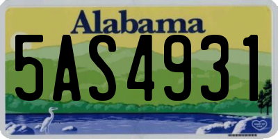 AL license plate 5AS4931