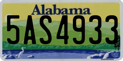 AL license plate 5AS4933