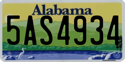 AL license plate 5AS4934
