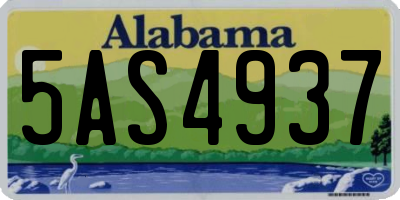 AL license plate 5AS4937