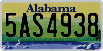 AL license plate 5AS4938