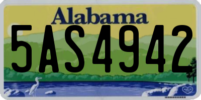 AL license plate 5AS4942