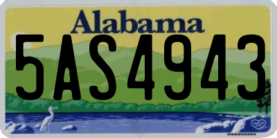 AL license plate 5AS4943