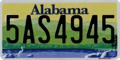 AL license plate 5AS4945