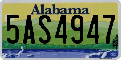 AL license plate 5AS4947