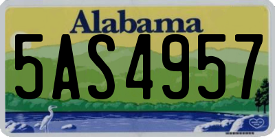 AL license plate 5AS4957