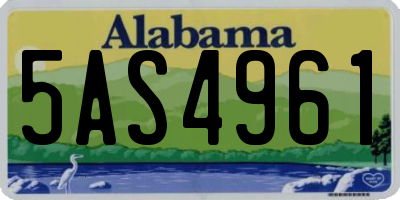 AL license plate 5AS4961