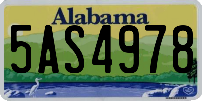 AL license plate 5AS4978