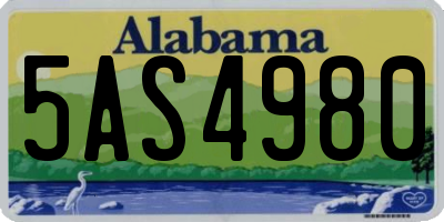 AL license plate 5AS4980