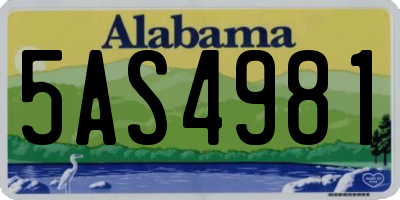 AL license plate 5AS4981
