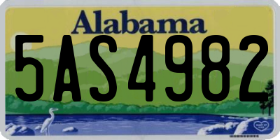 AL license plate 5AS4982