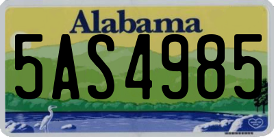 AL license plate 5AS4985
