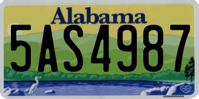 AL license plate 5AS4987